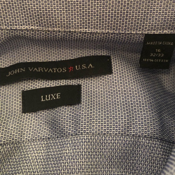 John Varvatos Luxe pattern button down shirt size 16 32/33 - Picture 3 of 4